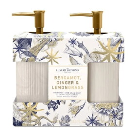Grace Cole Dárková sada s péčí o ruce Bergamot/Ginger/Lemongrass, modrá barva, sklo