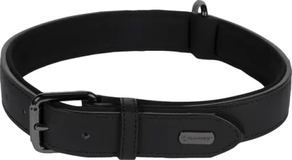 Flamingo Binti Kožený obojek s neoprenem černá XL (FLA-519263)