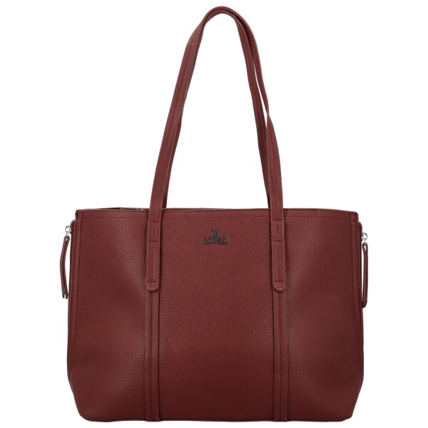 Módní dámská koženková kabelka na rameno Belle, vínová