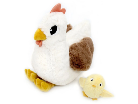 Ptipotos Plyšová slepice Pioupiou bílá (máma s miminkem) 28 cm