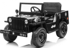 Mamido Dětský elektrický vojenský Jeep Willys 4x4 černý
