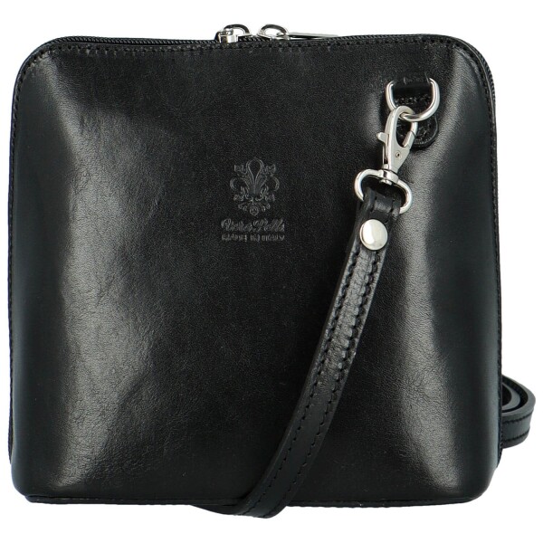 Luxusní dámská kožená crossbody kabelka Defra, černá