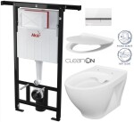 ALCADRAIN Jádromodul - předstěnový instalační systém s bílým/ chrom tlačítkem M1720-1 + WC CERSANIT CLEANON MODUO + SEDÁTKO AM102/1120 M1720-1 MO1