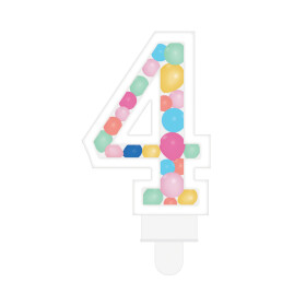 Svíčka dortová barevné lentilky číslo 4 - Albi