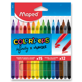 Maped Color'Peps Infinity sada 15 ks bezdřevých pastelek + 12 fixů