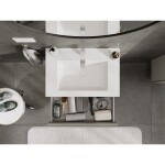 MEXEN/S - Rivel koupelnová skříňka 70 cm s umyvadlem Otis, 1 šuplík, reliéf , šedá mat/bílá mat 91A20-07023-1-BF62-W18M01
