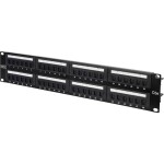 Intellinet 24-Port Cat6a Patchpanel geschirmt 1HE Kabeleinführung 90° abgewinkelt schwarz 24 portů patch panel 483 mm (1