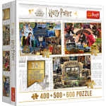 Trefl Puzzle Harry Potter: Turnaj tří kouzelníků, Famfrpál a Bradavice 400 + 500 + 600 dílků - Trefl