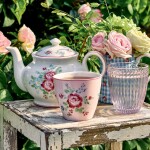 GREEN GATE Sklenice Alice Pale Pink 250 ml, růžová barva, sklo