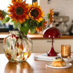 House Doctor Skleněná váza Dot Multi + aranžovací kroužek Hanataba, multi barva, sklo