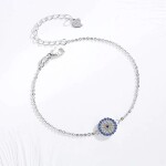 Stříbrný náramek Evil Eye, stříbro 925/1000, amulet Boží oko, Nazar, Stříbrná 16 cm + 4 cm (prodloužení)