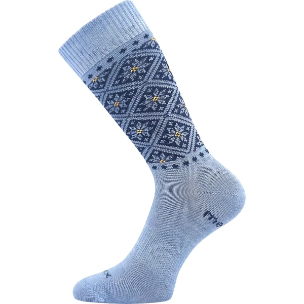 VOXX Ponožky dámské silné NORDKAPP z merino a s ionty stříbra SVĚTLE MODRÉ 35-38 126223