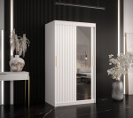 Šatní skříň Abi Riflo Wave 2 Barva korpusu: Černá, Rozměry: 120 cm, Dveře: Černá se zrcadlem