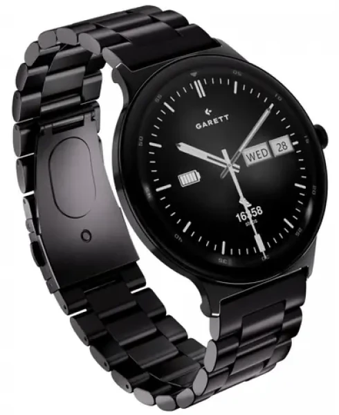 Garett Quantum černá ocel / Chytré hodinky / 1.43" AMOLED / BT hovory / krokoměr a měření tepu / IP68 (QUANTUM_BLK_STL)