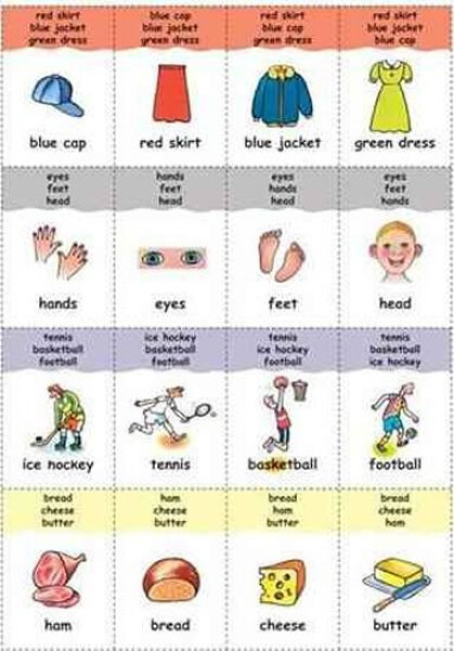 Angličtina pro 3. r. ZŠ – kvarteta, domino – podstatná jména - Marie Zahálková