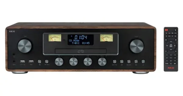 AKAI AM-100 RHAPSODY hnědá, černá / Mikrosystém / Bluetooth 5.0 / DAB+/FM / CD/USB / 30W RMS (AM-100 RHAPSODY)