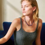 Dvojitý náhrdelník s lapis lazuli a zirkony Aurelia, 45 cm Modrá