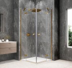 POLYSAN - GLOBE GOLD MATT čtvercový sprchový kout 800x800, rohový vstup, čiré sklo GB5880G