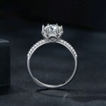 Stříbrný prsten Viviane 1 ct MOISSANITE + CERTIFIKÁT, 57 certifikát GRA, hadřík na čištění stříbra, dárková krabička