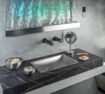 SANELA - Senzorové baterie Nerezová baterie s infračervenou elektronikou ALS, pro 1 druh vody, síťové napájení, černá SLU 43V