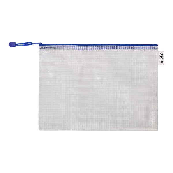 Djois obálka se zipem, A4, PVC síťovina, modrá, 8 ks