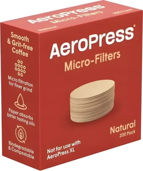 AeroPress Papírové filtry Natural Standard 200 ks (2502010050) / Filtry na kávu / Nebělené / pro AeroPress (2502010050)