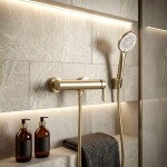 REA - Sprchová hadice proti překroucení Brush Gold 150 cm REA-08030