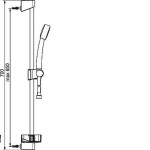 HANSA - Basicjet Sprchová souprava s nástěnnou tyčí 65 cm, chrom 44780211