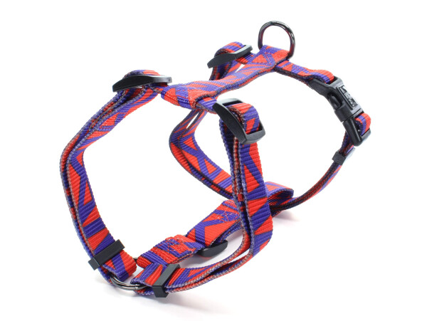 Rais fialovo-červený postroj pro psa Obvod hrudníku: 30 - 45 cm