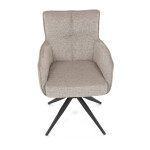 Židle jídelní, taštičkové pružiny v sedáku, 180° otočný mechanismus, lanýžová voděodolná látka, černý kov