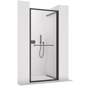 CERANO - Sprchové posuvné dveře Versaro L/P - 6 mm - černá matná, transparentní sklo - 90x195 - zasouvací CER-8050BD80337