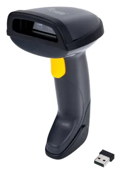 Equip 2D snímač čárových kódů černá / Snímač čárových kódů / BT + 2,4GHz / 1D/2D / IP54 / stojánek (351029)