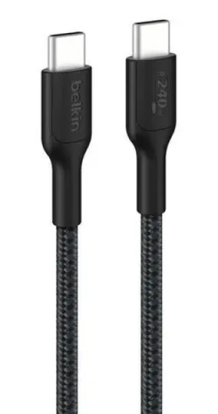 Belkin CAB025hq3MBK černá / Kabel USB-C - USB-C / 240W / 3m / opletený (CAB025HQ3MBK)