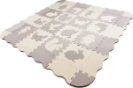 KIK Pěnové puzzle šedo-krémové zvířátka
