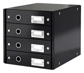 Leitz ClickStore černá / Zásuvkový box / 4 zásuvky / Formát A4 / Karton (60490095)