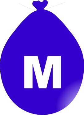 Balónek písmeno M modré balonky.cz Balónek písmeno M modré balonky.cz
