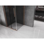 MEXEN/S - Velar L sprchový kout, posuvné dveře 90 x 90, grafit, měď kartáčovaná 871-090-090-43-65