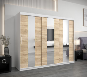 Šatní skříň Abi Po Barva korpusu: Bílá, Rozměry: 250 cm, Dveře: Dub sonoma