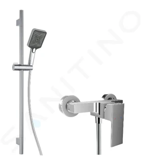 Kielle Sprchový set s baterií, tyčí, hadicí a sprchovou hlavicí, chrom 10211SN10