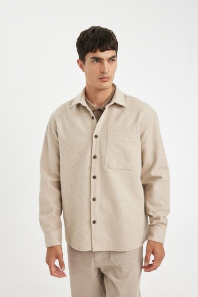 DEFACTO Regular Fit Polo Collar Long Sleeve Shirt