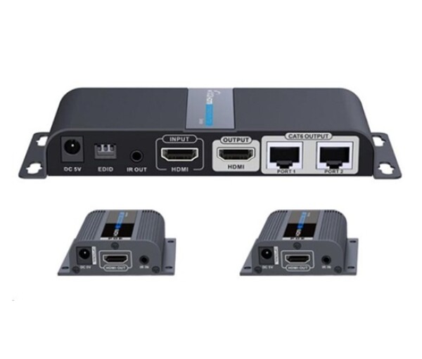 PREMIUMCORD HDMI 1-2 splitter+extender po CAT6/6a/7, FULL HD, 3D