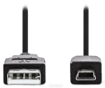 Nedis USB-A - USB Mini-B černý 3m / Kabel USB / USB 2.0 / 5pinů / bulk (CCGL60300BK30)