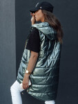 Dámská prošívaná dlouhá vesta s kapucí JESS zelená FashionStreet TY4454 L