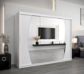 Šatní skříň Abi E0 Barva korpusu: Bílá, Rozměry: 250 cm, Dveře: Bílá