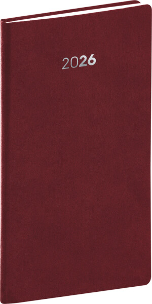 Týdenní diář 2026 NOTIQUE kapesní - Balakon bordó, 9 x 15,5 cm