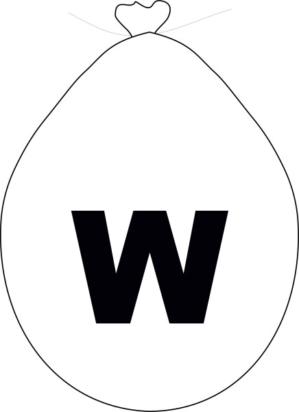 Balónek písmeno W bílé balonky.cz Balónek písmeno W bílé balonky.cz