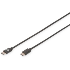 Digitus USB kabel USB 2.0 USB-C ® zástrčka, USB-C ® zástrčka 3.00 m černá flexibilní provedení, fóliové stínění, stínění pletivem, stíněný, dvoužilový stíněný, - Digitus AK-300138-030-S USB, USB 2.0 USB C, 3m, černý