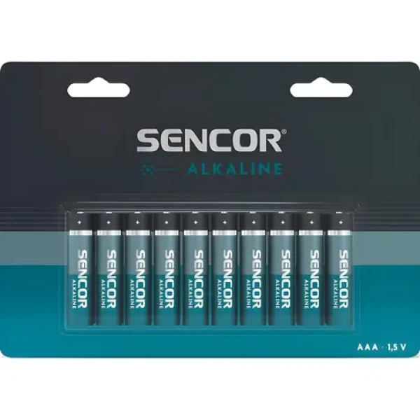 Sencor Alkalická baterie AAA 10 ks / Baterie / alkalická / jednorázová (SBA LR03 10BP AAA Al)