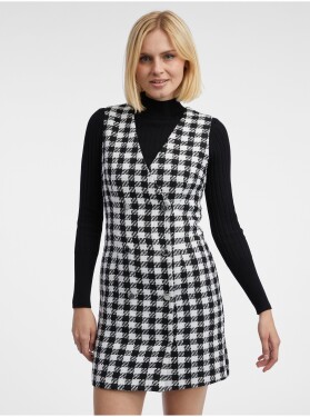 Orsay Bílo-černé dámské kostkované šaty dámské