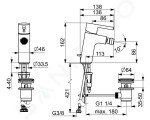 HANSA - Vantis Style Elektronická umyvadlová baterie, bateriové napájení, matná černá 5460220933